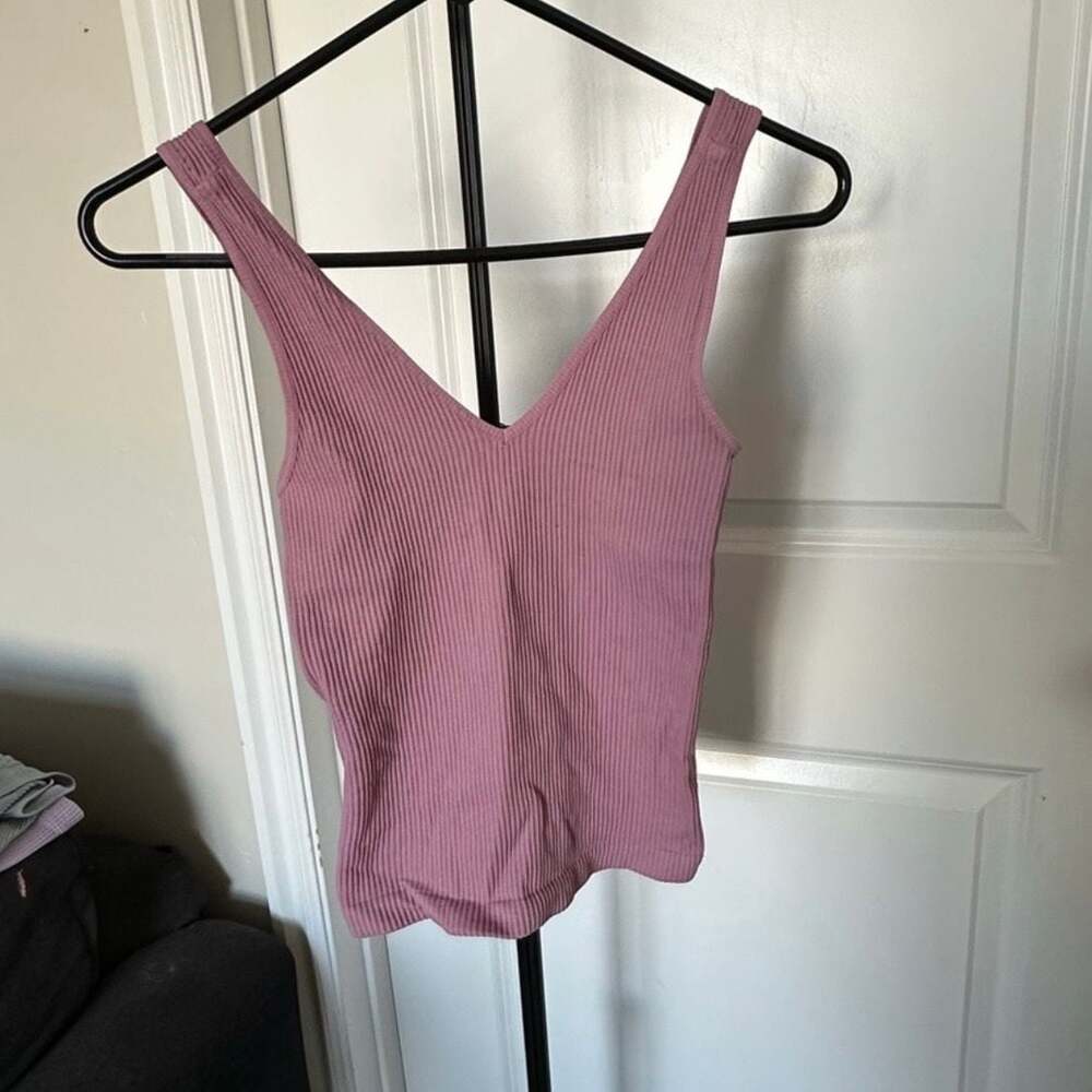 Comfort Cove Mauve Ribbed Crop Top One Size